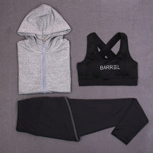 Load image into Gallery viewer, Yoga sets 3 Piece ( Bra + Jacket + Pants ) Yoga Sport Suits Sports Female Running Sportswear Gym Running Sets Free Shipping