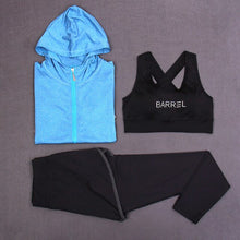 Load image into Gallery viewer, Yoga sets 3 Piece ( Bra + Jacket + Pants ) Yoga Sport Suits Sports Female Running Sportswear Gym Running Sets Free Shipping
