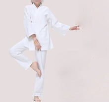 Load image into Gallery viewer, 3color linen&amp;cotton Autumn&amp;spring&amp;Winter women long sleeve yoga suits meditation uniforms lay clothing sets blue/khaki/white
