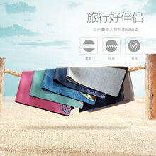 Load image into Gallery viewer, High temperature yoga mat, anti slip, ultra-thin natural rubber, suede yoga mat, portable folding fitness pad travel mat