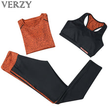 Load image into Gallery viewer, 2018 Hot Yoga Long Sleeveless+Sport Bra+Fitness Legging 3 Piece Sportswear Large Size 2XL Breathable Gym Clothing Women Yoga Set