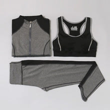 Load image into Gallery viewer, 3PCS Women Yoga Set for Running Coat Fitness Bra Sports Wear Gym Clothing Women Workout Set Sports Suit Women sportswear