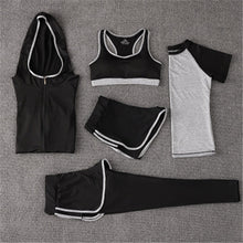 Load image into Gallery viewer, New Yoga Suits Women Gym Clothes Fitness Running Tracksuit Sports Bra+Sport Leggings+Yoga Shorts+Top 5-Piece Set Plus Size M-XXL