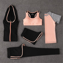 Load image into Gallery viewer, New Yoga Suits Women Gym Clothes Fitness Running Tracksuit Sports Bra+Sport Leggings+Yoga Shorts+Top 5-Piece Set Plus Size M-XXL