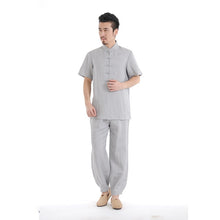 Load image into Gallery viewer, Men Linen Yoga Suit Breathable Gym Sports Clothes Quick Drying Yoga Suit Tracksuit Man Tachi Zen Suit Comfortable Yoga Wear Set