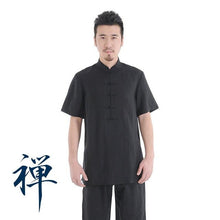 Load image into Gallery viewer, Men Linen Yoga Suit Breathable Gym Sports Clothes Quick Drying Yoga Suit Tracksuit Man Tachi Zen Suit Comfortable Yoga Wear Set
