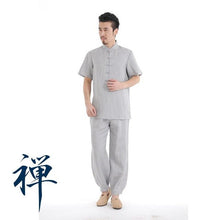 Load image into Gallery viewer, Men Linen Yoga Suit Breathable Gym Sports Clothes Quick Drying Yoga Suit Tracksuit Man Tachi Zen Suit Comfortable Yoga Wear Set