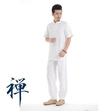 Load image into Gallery viewer, Men Linen Yoga Suit Breathable Gym Sports Clothes Quick Drying Yoga Suit Tracksuit Man Tachi Zen Suit Comfortable Yoga Wear Set