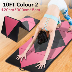 10' 5cm Foldable Yoga Mat Gymnastics Gym Exercise Aerobics Mat Stretching Fitness Yoga 5*300*120cm UK AU Stock