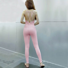 Load image into Gallery viewer, High Quality Fitness Sport Suit Women Tracksuit Yoga Set Backless Gym Sportswear Leggings Tight Jumpsuits Ballet Dance Clothing