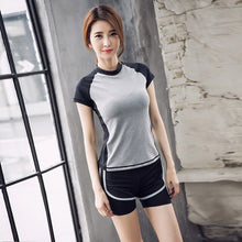 Load image into Gallery viewer, CRUSHONU 1Set Sexy Yoga Set Women Fitness Running Shirt+Pants/Shorts Breathable Gym Workout Clothes Training Leggings Sport Suit
