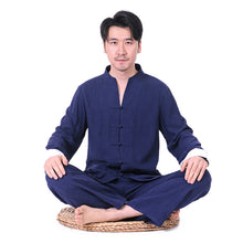 Load image into Gallery viewer, 2018 Man Yoga Set Solid Large Size Yoga Shirt Pants Zen Meditation Kong Fu Clothing Man Sportswear Set Gym Yoga Suit Tracksuit