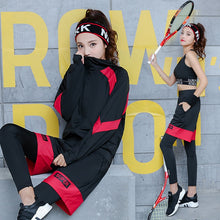 Load image into Gallery viewer, Yoga Set Running Gym Women Sportswear Solid Pathwork Letters Plus Breathable Body Building Sports Clothing Fitness