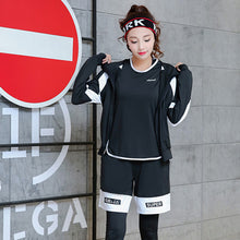 Load image into Gallery viewer, Yoga Set Running Gym Women Sportswear Solid Pathwork Letters Plus Breathable Body Building Sports Clothing Fitness