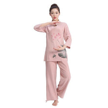 Load image into Gallery viewer, Women Plus Size Yoga Set Two Piece Flower Printed Yoga Clothes Sport Set Women Outdoor Indoor Jogging Tachi Suit Women Zen Suit