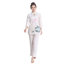 Load image into Gallery viewer, Women Plus Size Yoga Set Two Piece Flower Printed Yoga Clothes Sport Set Women Outdoor Indoor Jogging Tachi Suit Women Zen Suit