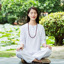 Load image into Gallery viewer, Woman Set Large Size Yoga Suit Tracksuit Solid Linen Zen Meditation Clothing M-XXL